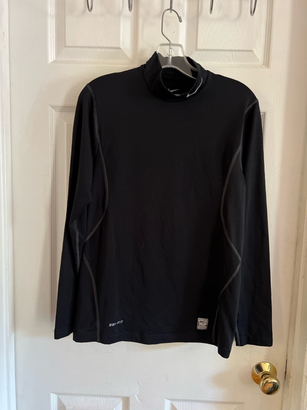 Nike Pro Combat Fitted Dri Fit Men’s Long Sleeve Shirt Black Size Small Workout